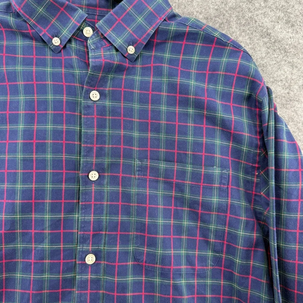 Vineyard Vines Button Down Mens S Blue Red Green Plaid Long Sleeve Cotton Shirt
